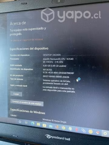 Notebook packard bell