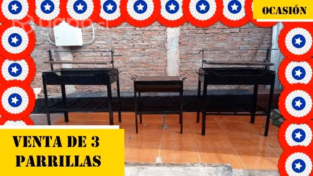 3 parrillas "2 grandes y 1 chica"