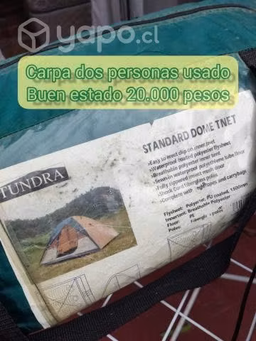 Carpa Tundra 2 personas usado, buen estado