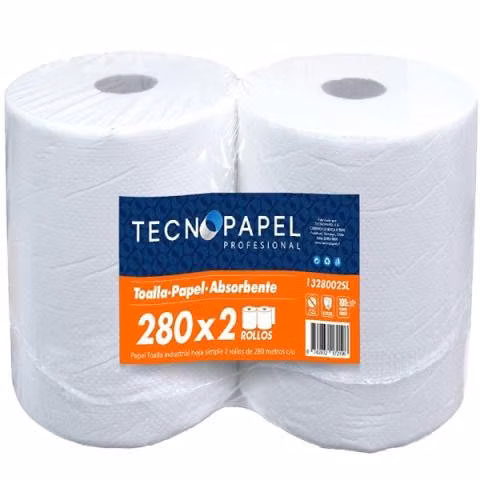 Toalla papel tecnopapel jumbo hoja simple 280 metr