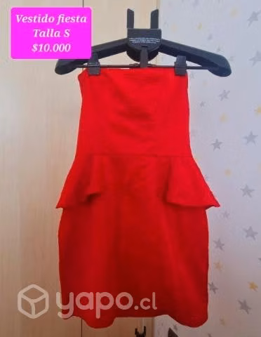 Vestido de fiesta rojo y turquesa