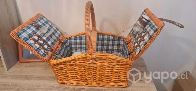 Canasta de mimbre picnic