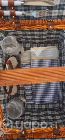 Canasta de mimbre picnic - Imagen 5