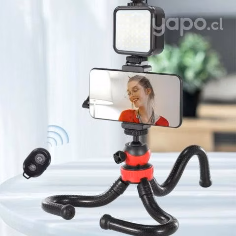Kit Streaming Smartphone Tripode Flexible Luz Micr