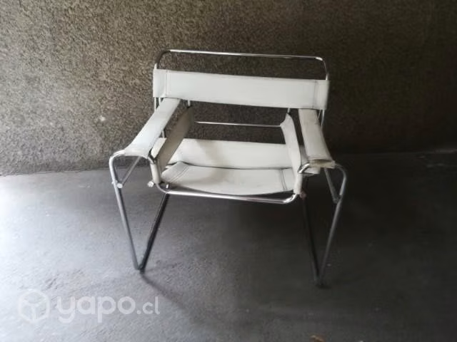 Sitial cuero aluminio blanco. - Imagen 2