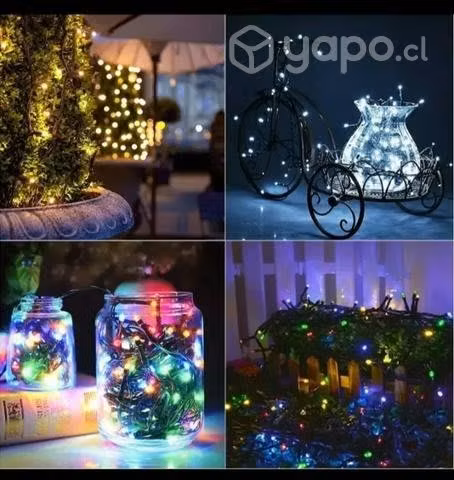 Luces navidad guirnalda solar 10 metros 100 led