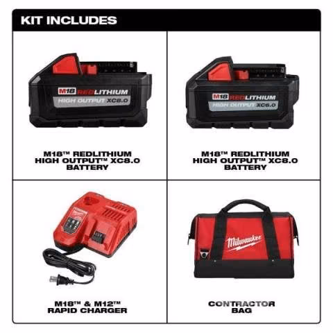 Set de Baterias 6 y 8 AH Milwaukee 18V HD