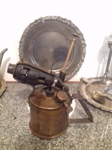 Antiguo par de sopletes bronce