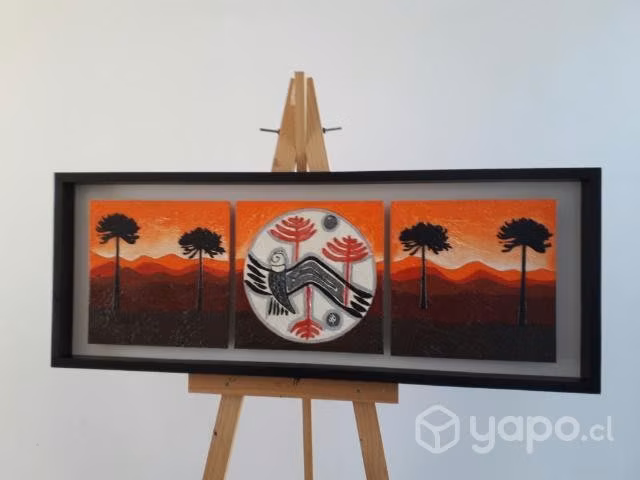 Cuadro Cóndor y Araucarias