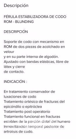 Férula estabilizadora de codo rom blunding - Imagen 5