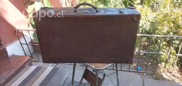 Maleta de cuero antigua - Imagen 3