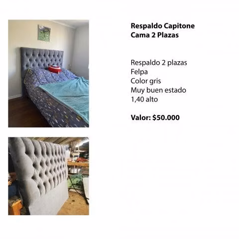 Respaldo Capitone Cama 2 Plazas