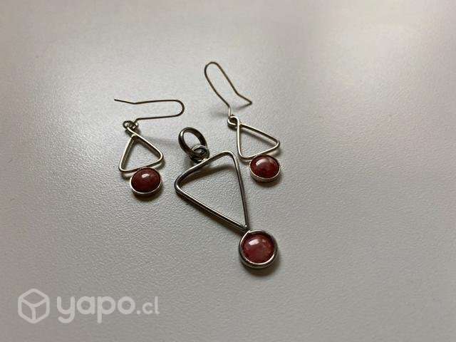 Conjunto Plata (Aros + Dije para collar ) - Imagen 2