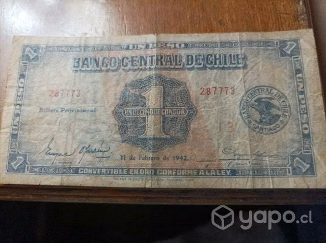 Billetes antiguos 1942 - Imagen 2