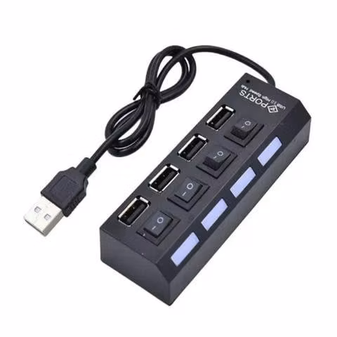 Hub usb 4 puertos 3.0, switch on/of, negro - Imagen 2