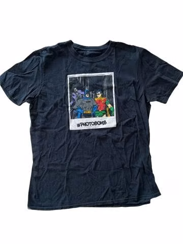 Polera manga corta estampada "Batman y Robin"