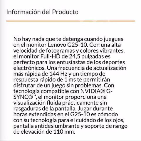 Monitor lenovo 144HZ