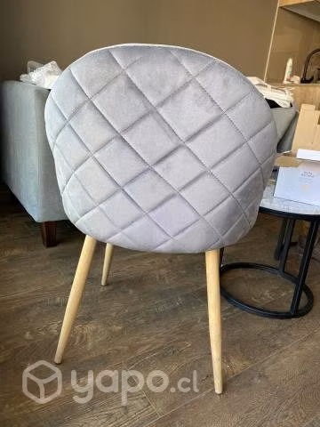 Silla Felpa Velvet GRIS OSCURO