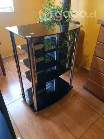 Rack audio Hifi con 5 niveles vidrio templado negr