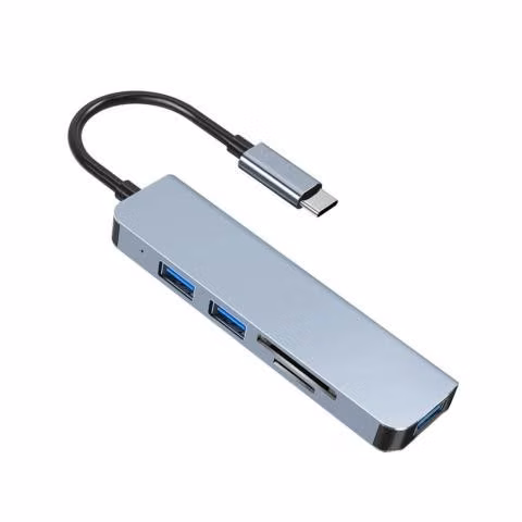 HUB Tipo C 5 en 1 con 2 Lectores Tarjeta USB - Imagen 6