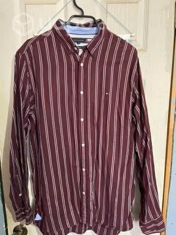 Camisa Tommy Hilfiger burdeos talla L - Imagen 2