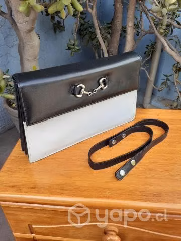 Cartera cuero LAmour Parfait blanco y negro - Imagen 3