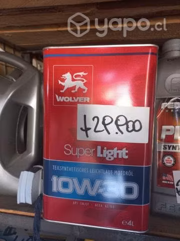 Aceite 10w30 bidón 4 litros marca wolver