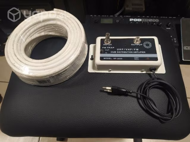 Amplificador tv cable + 20m coaxial