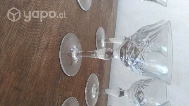 Juego 6 Copas Cristal tallado. - Imagen 2