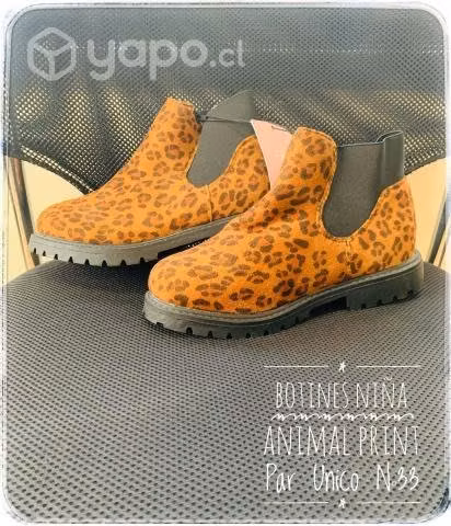 Botines Niña Animal Print Par Único N°33