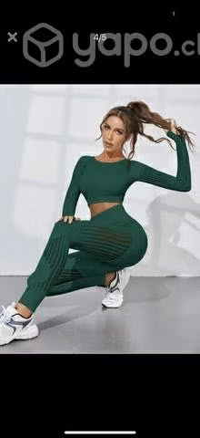 Conjunto crop y calza deporte fit mujer
