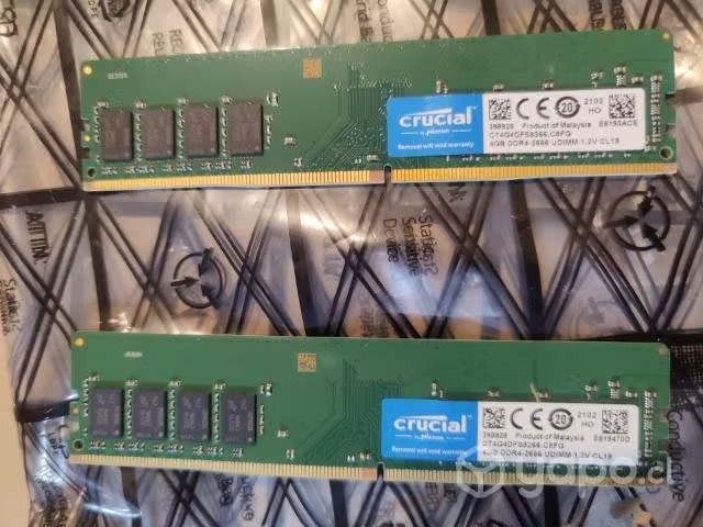 Memoria ram crucial 2 x 4gb ddr4