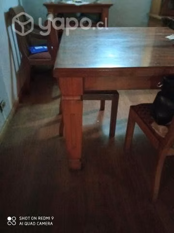 Juego comedor madera nati 8 pers. Y mueble vitrina