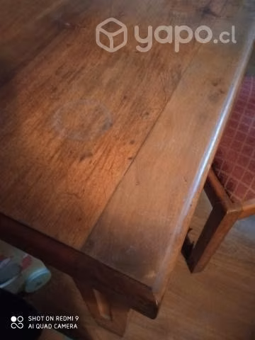 Juego comedor madera nati 8 pers. Y mueble vitrina