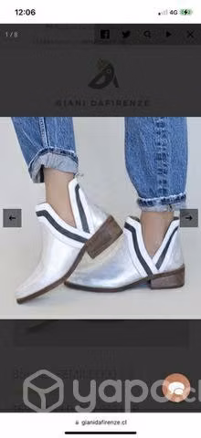 Botines plateados cuero número 38 gianidafirenze