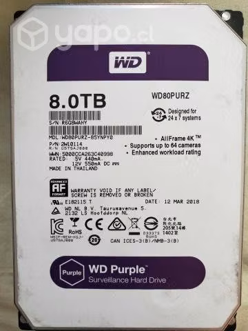 Disco duro Western Digital WD Purple 8 TB Teras