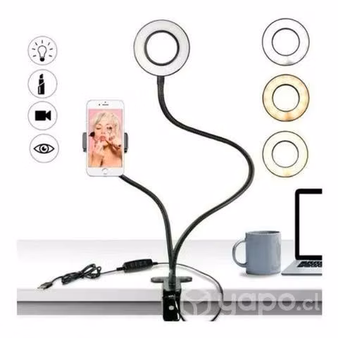 Anillo Aro De Luz Con Soporte Para Escritorio Mesa