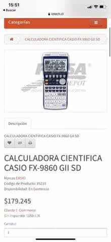 Calculadora Científica Gráfica Casio fx-9860GII SD