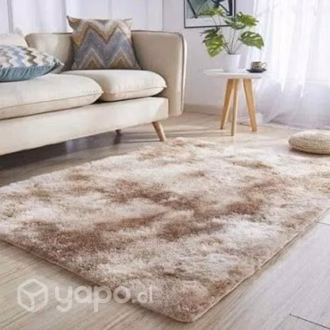 Alfombra peluda beige jaspeado de 150x200