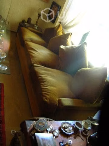 Sofa de Felpa,Plumas,años 70, Excelente Estado