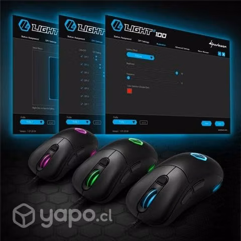 Mouse Sharkoon Light² 100 - RGB 6 Botones 5000DPI