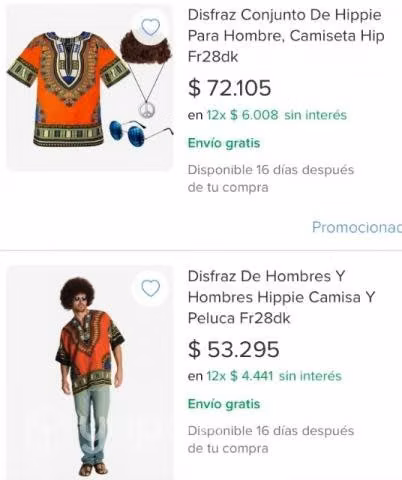 Disfraz hippie hombre