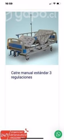Cama clínica, 3 posiciones incluye colchón