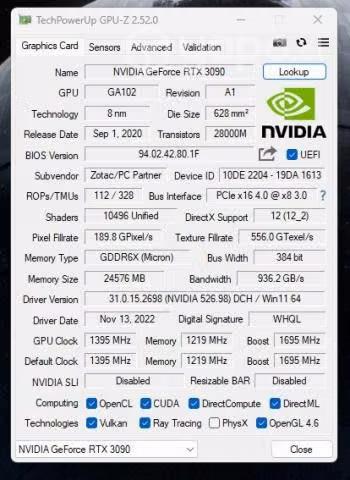 ZOTAC GAMING GeForce RTX 3090 Trinity