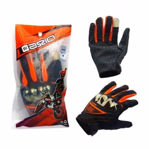 Guante Moto Bicicleta Naranjo Touch Premium - Imagen 4