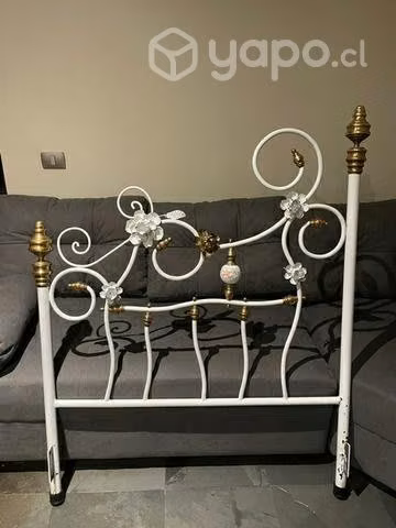 Cama de Bronce niña 1,5 plaza, incluye colchón - Imagen 3