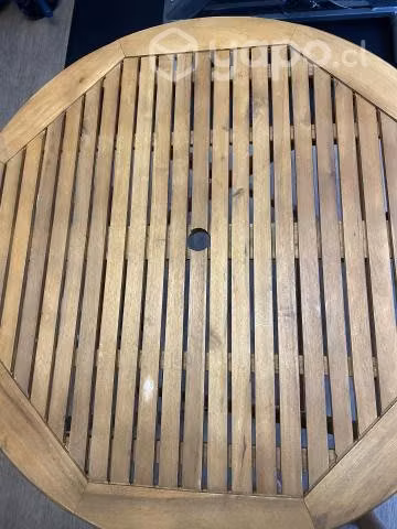 Juego de mesa plegable de madera 90x90, 4personas.