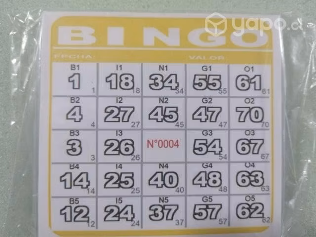 Cartones de bingo