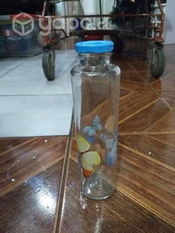 Botella vidrio mariposa