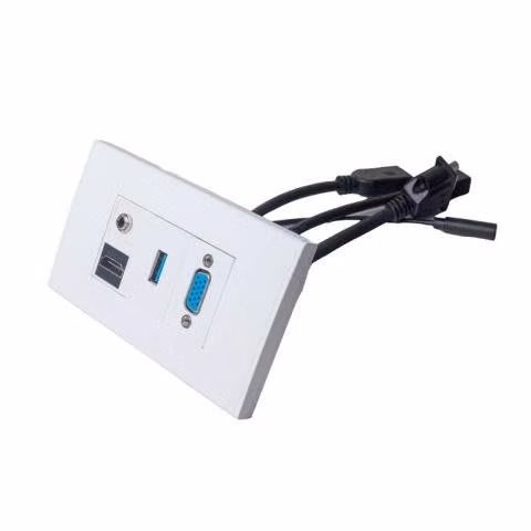 Placa a muro hdmi 2.0 4k, usb 3.0, vga, audio 3.5m